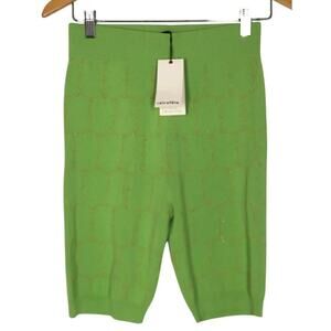 Retrofete Sweater Shorts Metallic Geometric Print  Pull On Green NWT Size XS